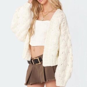 Edikted Women's Cream and White Cardigan